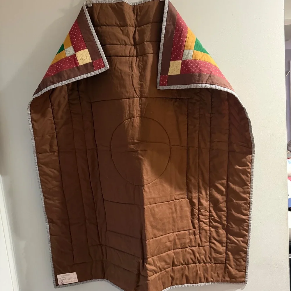 Handmade Deer Wildlife Quilt Throw Brown Green Baby Child Rustic